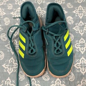 Adidas Kids Teal and Neon Yellow Sneakers